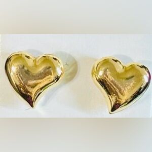 NOT FOR SALE 18k Gold Heart Stud Earrings approximately 8mm